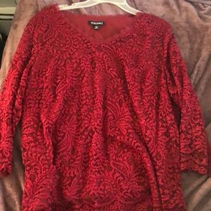 Burgundy Lace Top